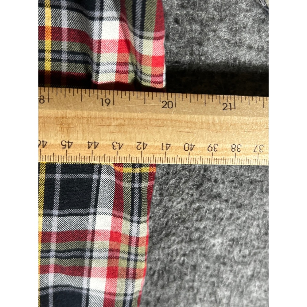 Orvis Mens Plaid Button Down Shirt Red Black White Yellow 100% Cotton Size M - Picture 6 of 8